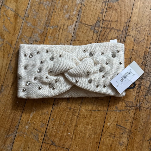 bp Accessories - Cream Knotted Headband with Rginestones